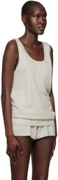 Frenckenberger Taupe Crewneck Tank Top