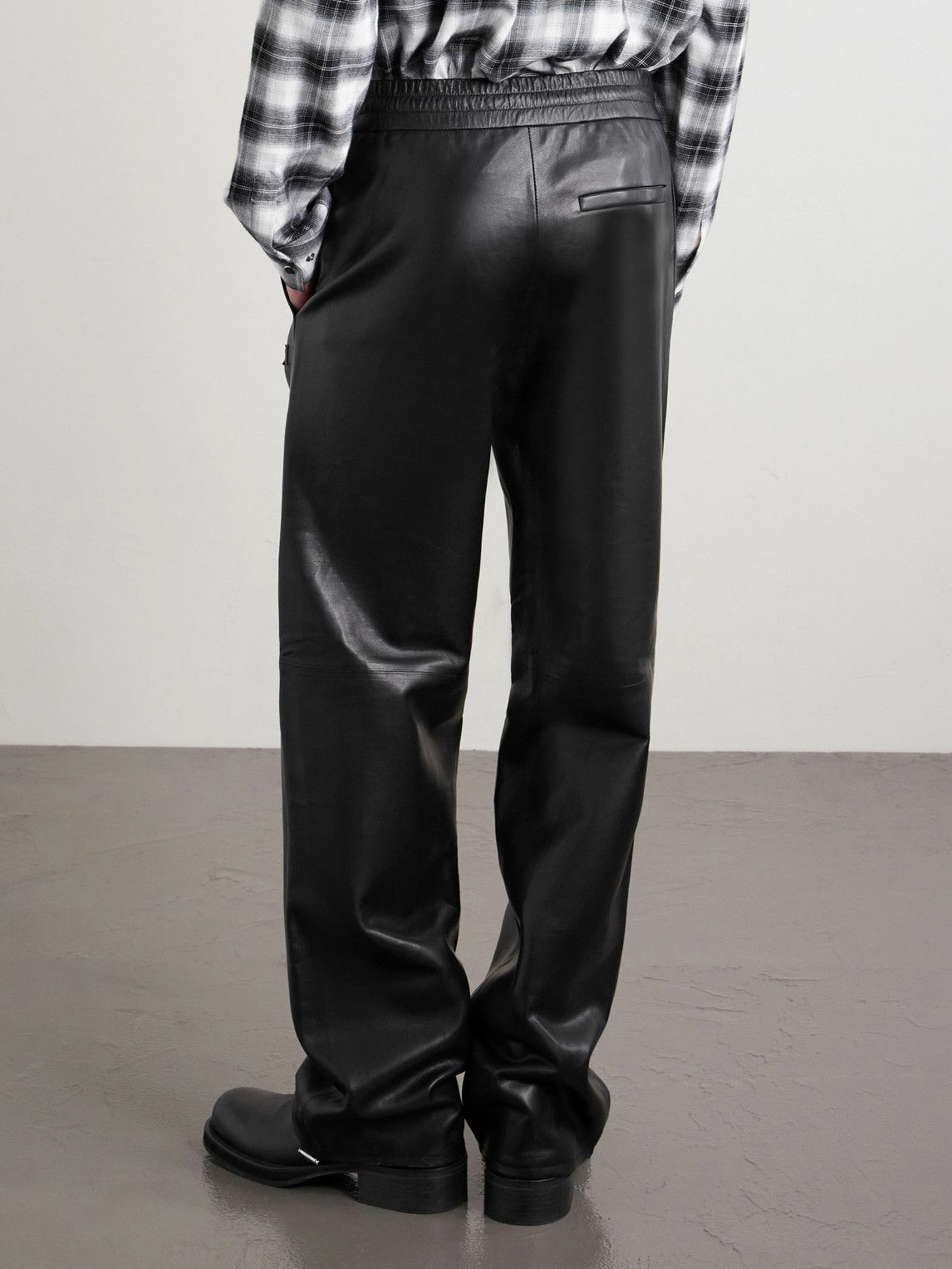 AMIRI - Logo-Appliquéd Straight-Leg Leather Trousers - Black