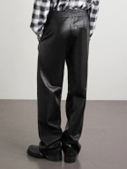AMIRI - Logo-Appliquéd Straight-Leg Leather Trousers - Black