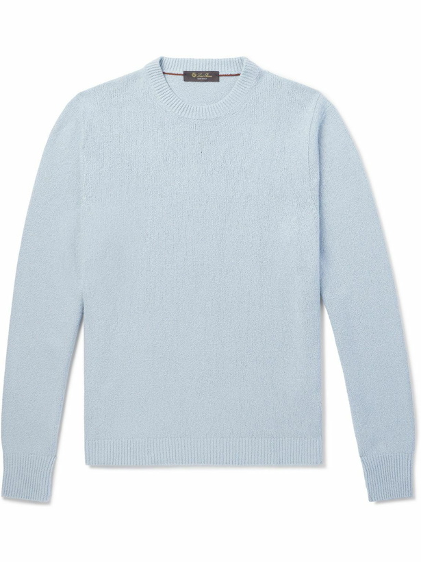 Photo: Loro Piana - Ribbed Silk Sweater - Blue