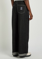 Damson Madder Pascal Turn-up Wide-leg Jeans Black