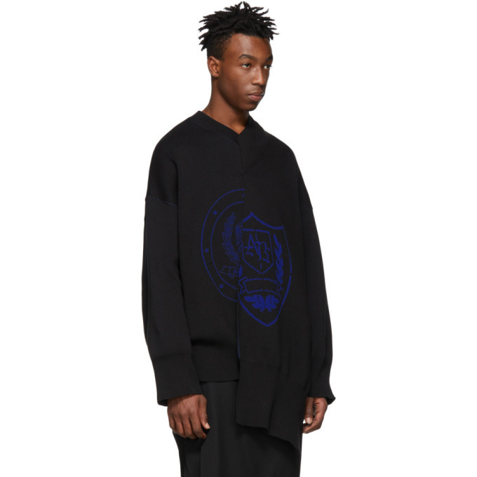 ALMOSTBLACK Black Deconstructed Sweater ALMOSTBLACK