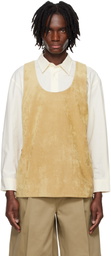 System Beige Velvet Tank Top