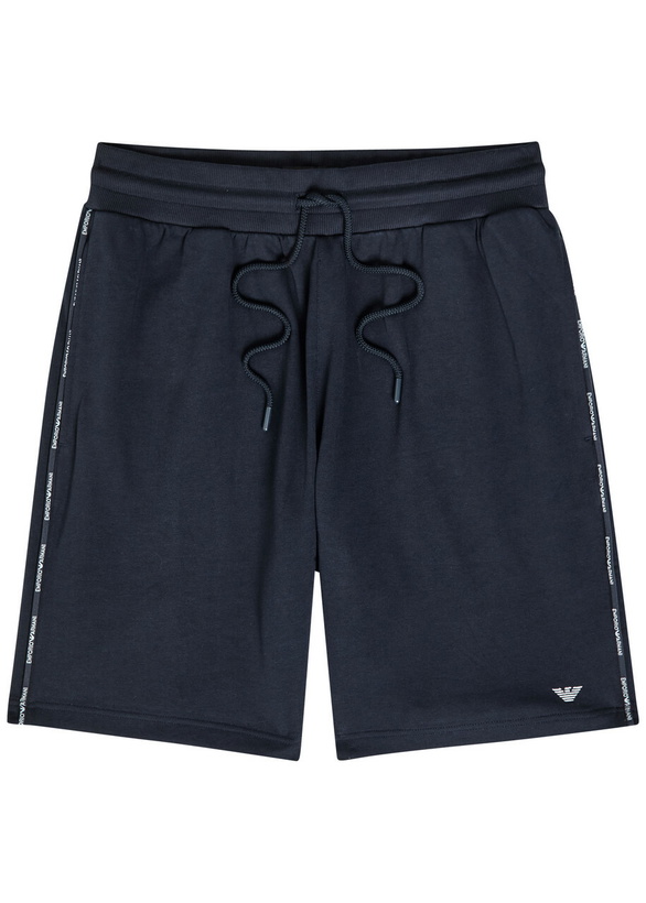 Photo: Emporio Armani Logo Cotton-blend Shorts Navy
