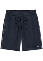 Emporio Armani Logo Cotton-blend Shorts Navy