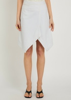 Lemaire Asymmetric Denim Mini Skirt Off White