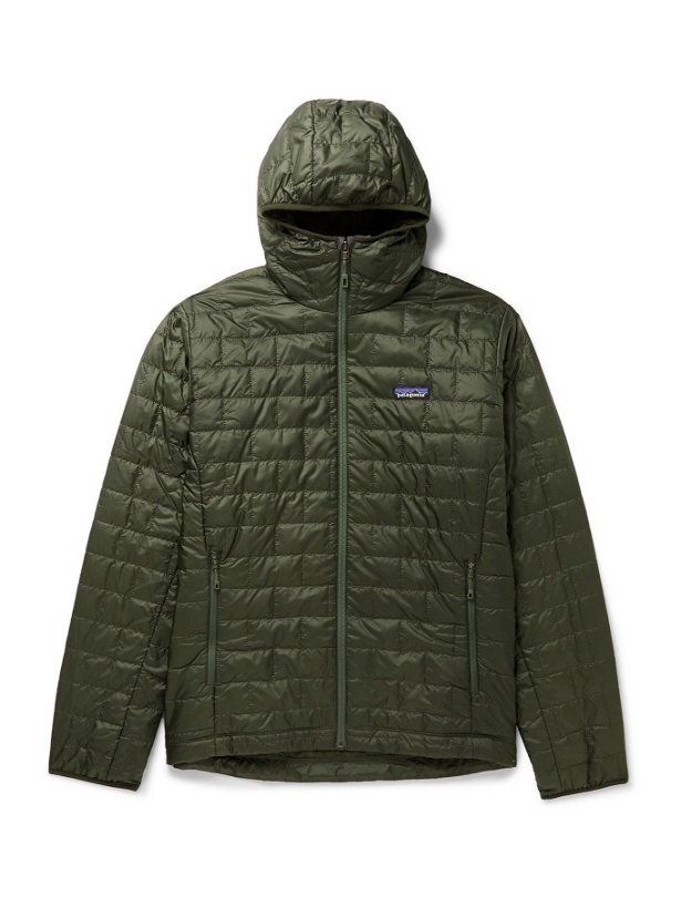 Photo: Patagonia - Nano Puff Quilted Shell Primaloft Hooded Jacket - Green