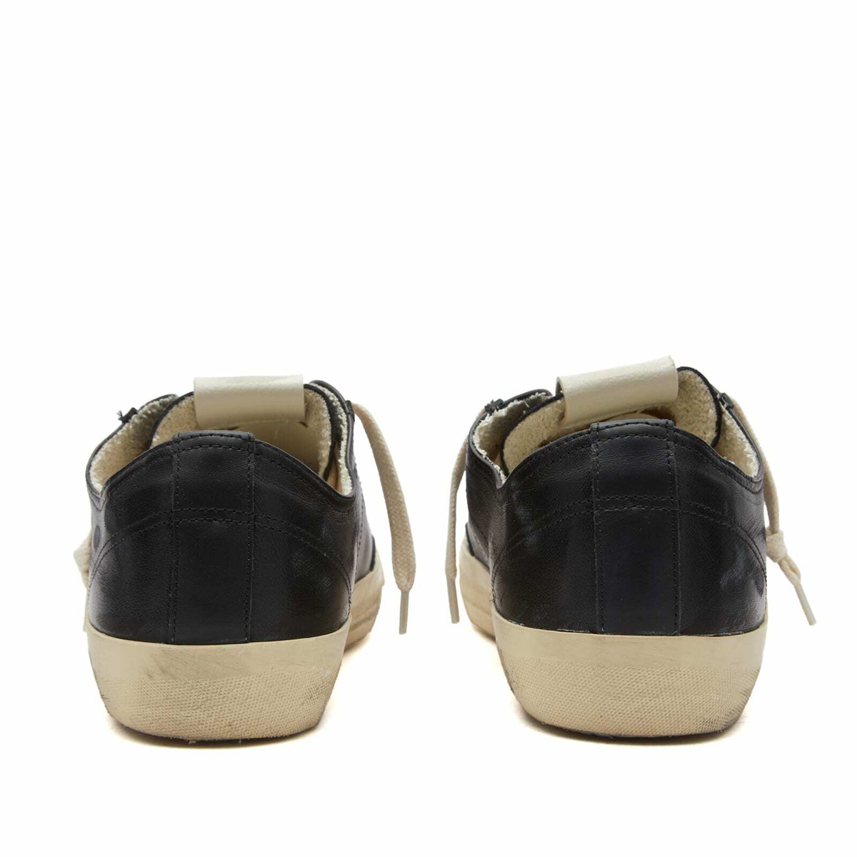 Golden Goose Men's V-Star Leather Sneakers in Black Golden