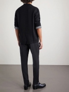 Officine Générale - Drew Tapered Pleated Wool-Twill Trousers - Black