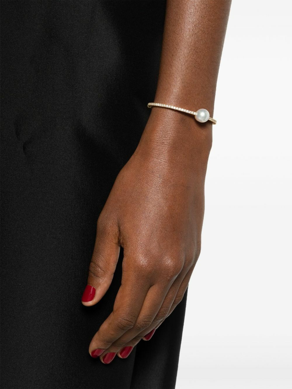 Mizuki 18K Yellow Gold Akoya Pearl And Diamond Cuff Bracelet