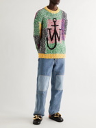 JW Anderson - Oversized Logo-Embroidered Ribbed-Knit Sweater - Multi