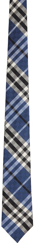 Photo: Burberry Blue Silk Check Jacquard Modern Cut Tie