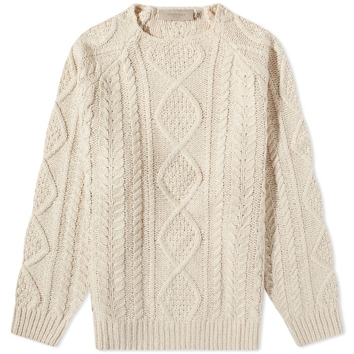 Photo: Fear of God ESSENTIALS Cable Knit in Egg Shell