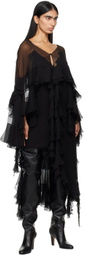 Chloé Black Ruffle Trim Midi Dress