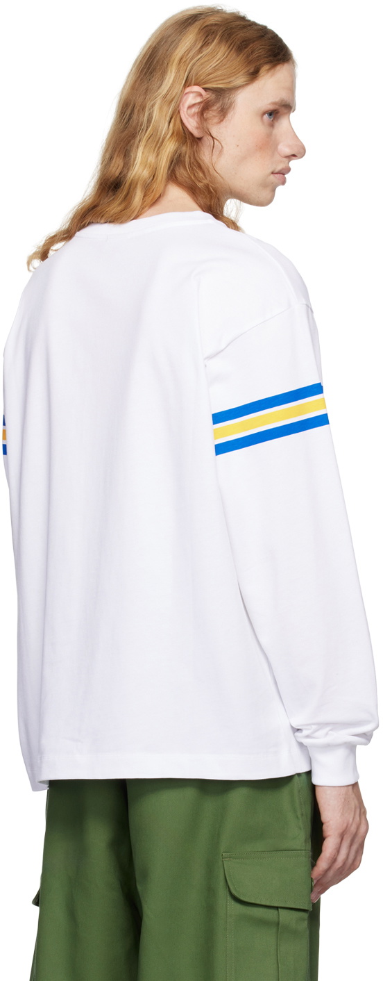 【関税込み】Sky High Farm Workwear ホワイト ロゴ刺繍 Tシャツ Sky High Farm Workwear White 'SH4U' Jersey Long Sleeve T
