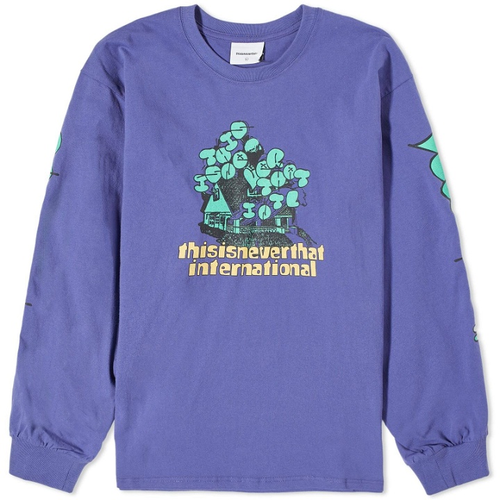 Photo: thisisneverthat Men's House Long Sleeve T-Shirt in Purple Blue