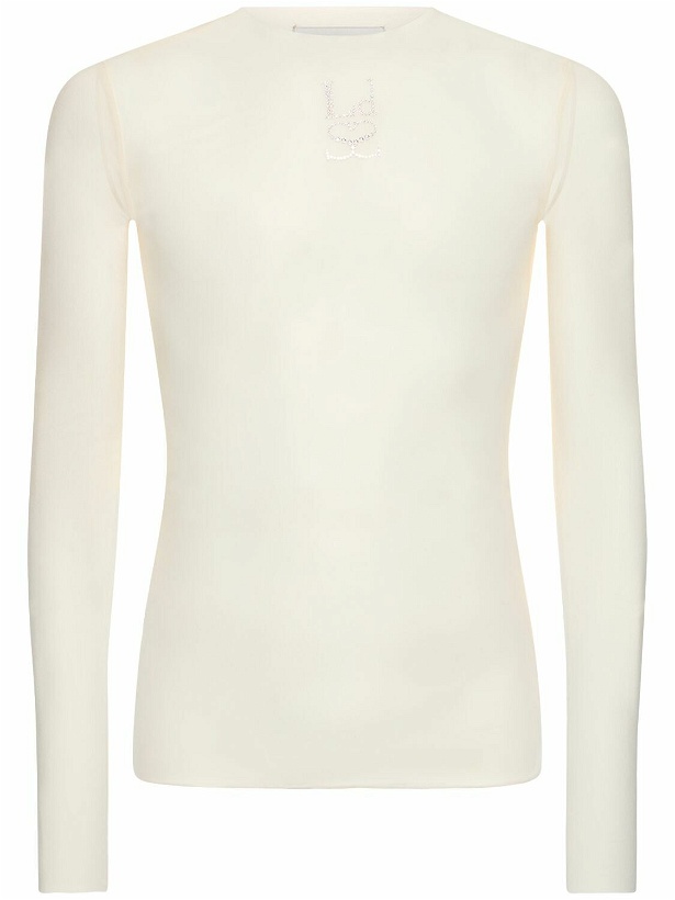 Photo: LUDOVIC DE SAINT SERNIN - Embellished Logo Long Sleeve T-shirt