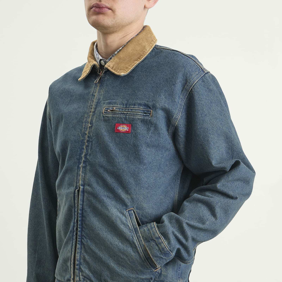 Dickies Men's Denim Painter Jacket in Khaki Tinted Blue
