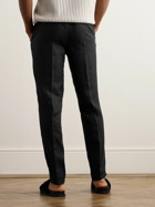 Mr P. - James Slim-Fit Straight-Leg Linen-Twill Drawstring Suit Trousers - Black