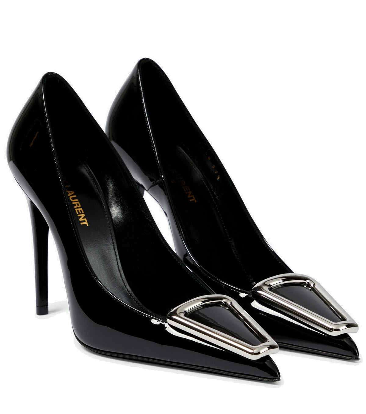 【関税&送料込】Saint Laurent Tallulah 110 Patent Leather Sa Tallulah 110 patent leather wedge sandals in blue - Saint