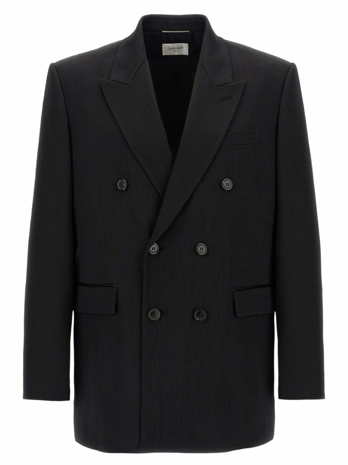 SAINT LAURENT - Embroidered Crepe de Chine Jacket - Black