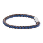 Marni Navy and Brown Braided Leather Bracelet