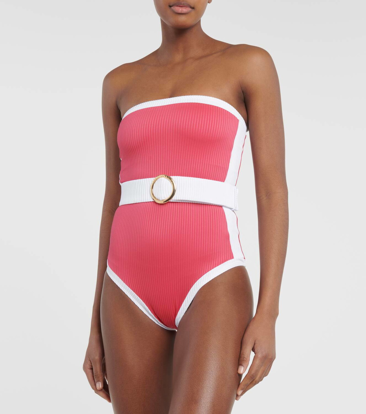 Ribbed Hot Pink Long Sleeve One Piece – Xandra Swimwear