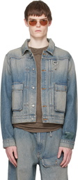 Reese Cooper Blue Washed Trucker Denim Jacket