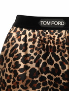 TOM FORD - Leopard Print Silk Satin Shorts