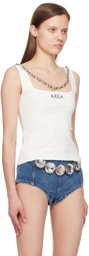 AREA White Nameplate Tank Top
