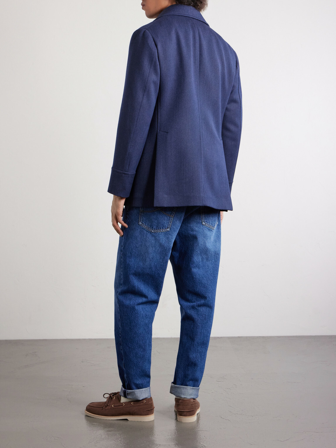 Brunello Cucinelli - Double-Breasted Wool and Silk-Blend Coat - Blue