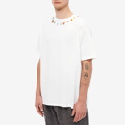 Bode Men's Beaded Necklace T-Shirt in White