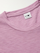 NN07 - Aspen Logo-Print Slub Cotton-Jersey T-Shirt - Pink