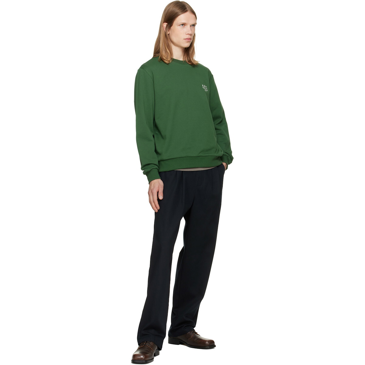 A.P.C. Green Standard 'Rue Madame' Sweatshirt