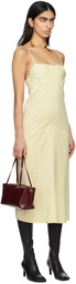Jil Sander Yellow Square Neck Midi Dress