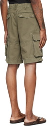 Raimundo Langlois Khaki Double Fly Cargo Shorts