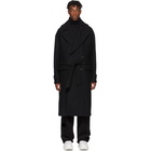 Juun.J Black Wool Double-Breasted Coat