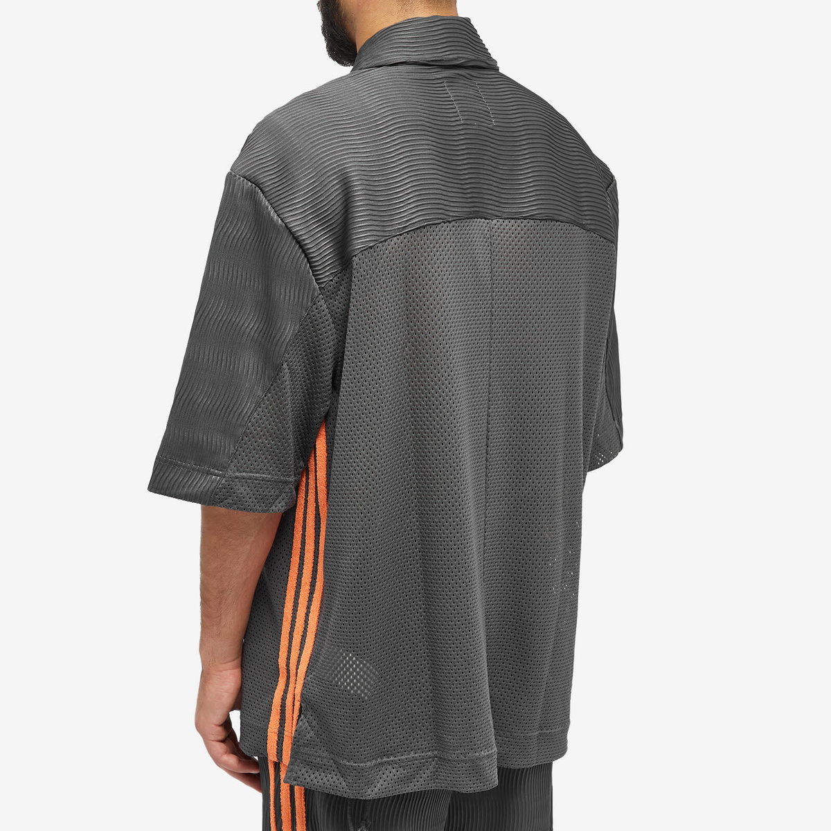 Adidas Men's x SFTM Short Sleeve Zip Shirt in Utility Black adidas
