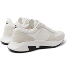 TOM FORD - Jagga Leather-Trimmed Suede and Mesh Sneakers - White