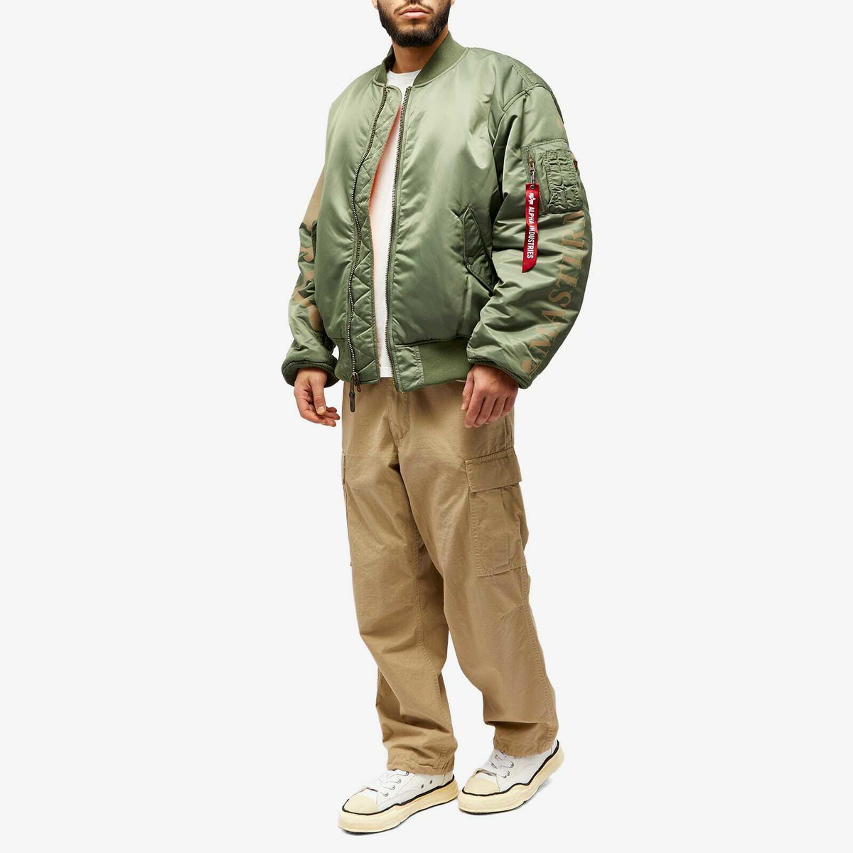 Mastermind Japan Men's x Alpha MA-1 Jacket in Olive mastermind JAPAN