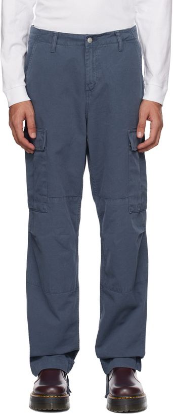 Photo: Carhartt Work In Progress Blue Regular Cargo Pants