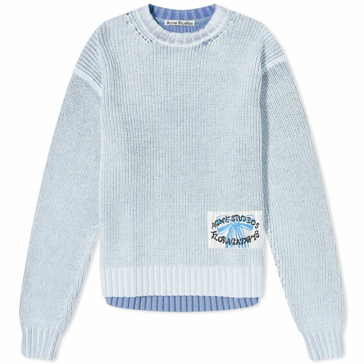 Photo: Acne Studios Men's Knitted Jumper in Old Blue/White