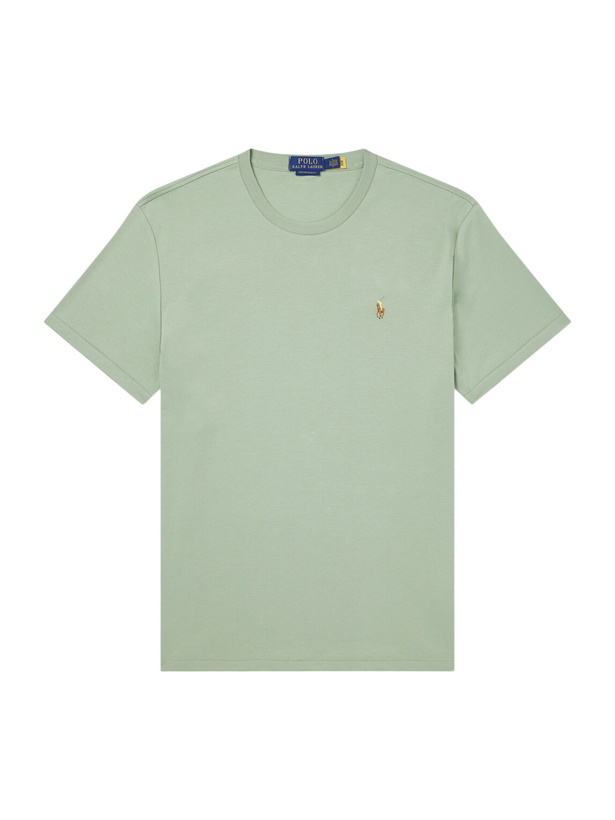 Photo: Polo Ralph Lauren - Logo-Embroidered Cotton-Jersey T-Shirt - Green