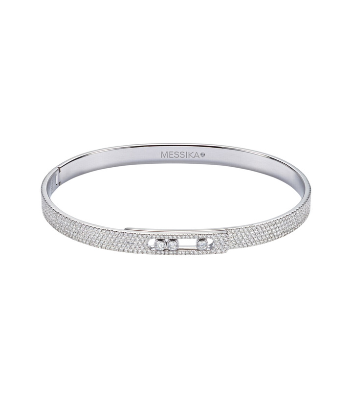 Photo: Messika Move Noa 18kt white gold bangle with diamonds
