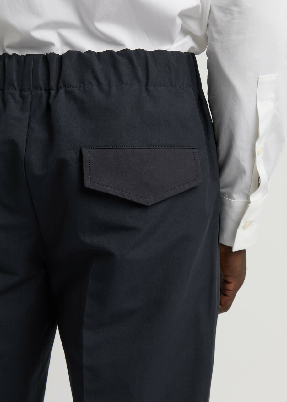 Jil Sander Tapered-leg Cotton Trousers Navy Jil Sander