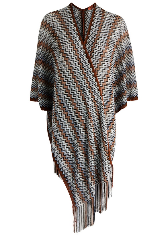 Photo: Missoni Zig-zag Intarsia Knitted Cape - Gold - One Size
