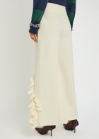 A.W.A.K.E Mode Laser-cut Crepe Trousers Ivory