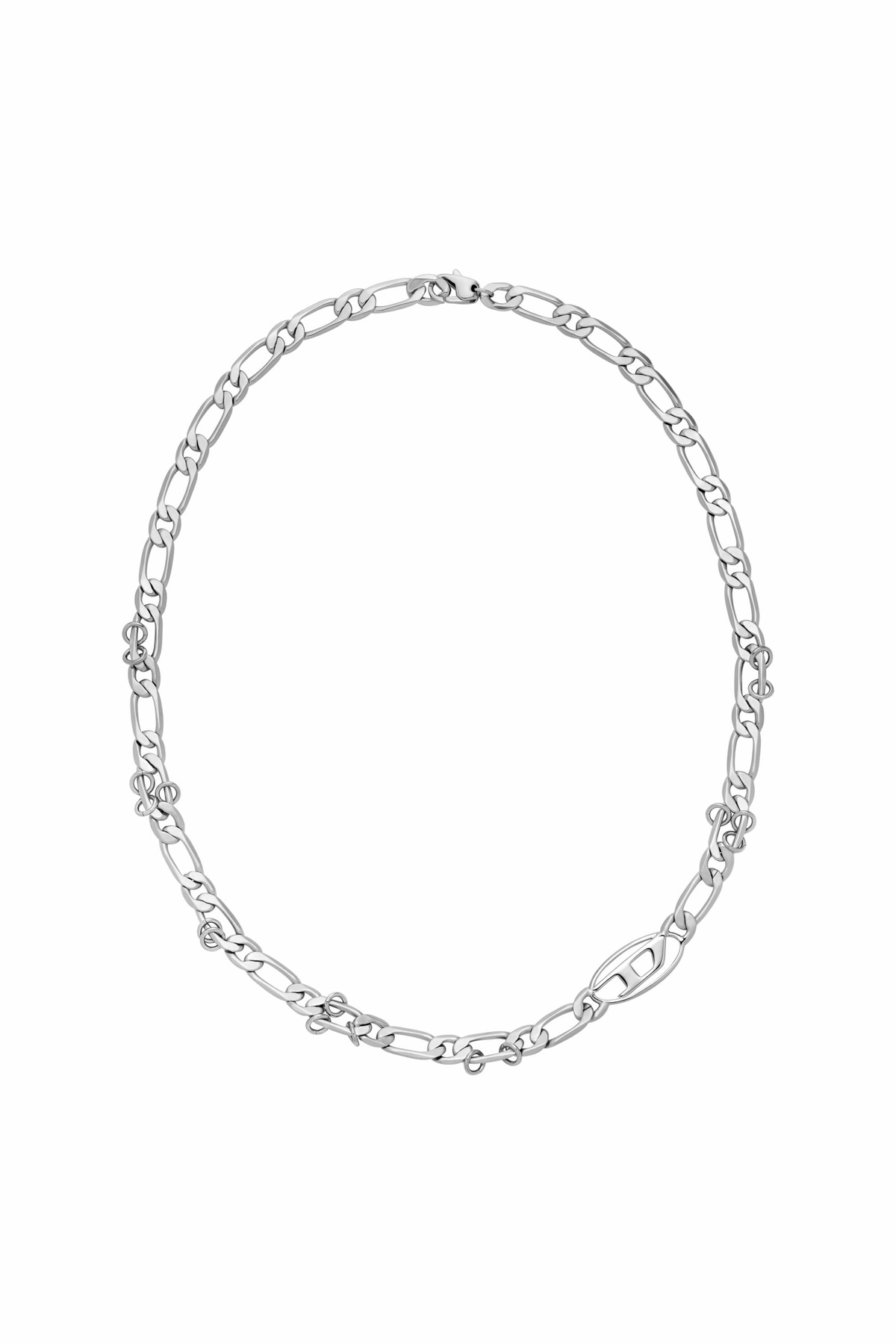 Diesel Stainless Steel and Brass Chain Necklace - Necklaces - Unisex - Silver