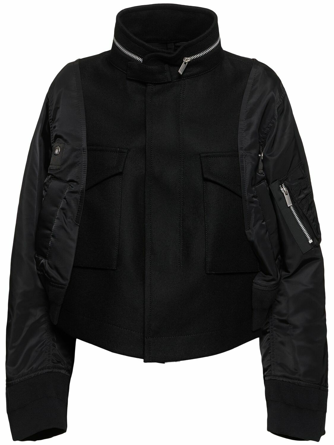 SACAI Wool Melton & Nylon Twill Jacket Sacai