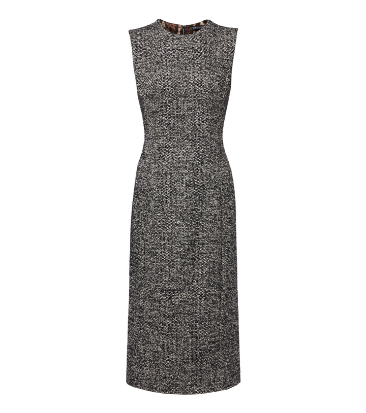 Photo: Dolce&Gabbana Wool and silk-blend tweed midi dress